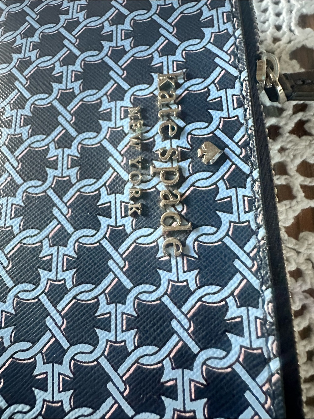 kate spade Navy, Light Blue & Pink Patterned Wristlet